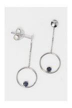 Boucle D'Oreilles "Cerceaux De Saphir 0,05Ct/2" Or Blanc 375/1000