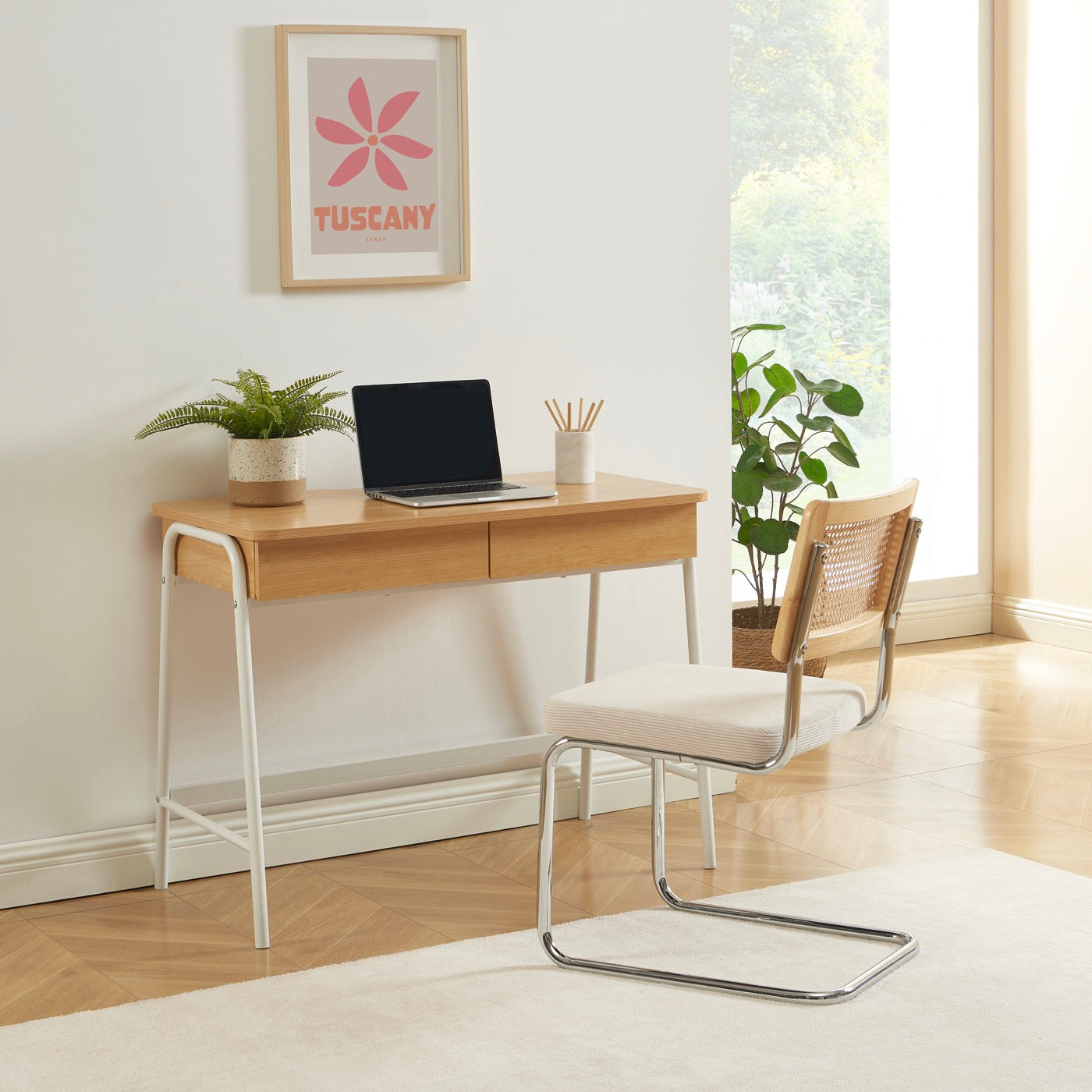 Esra - Bureau - Effet Chêne Et Blanc