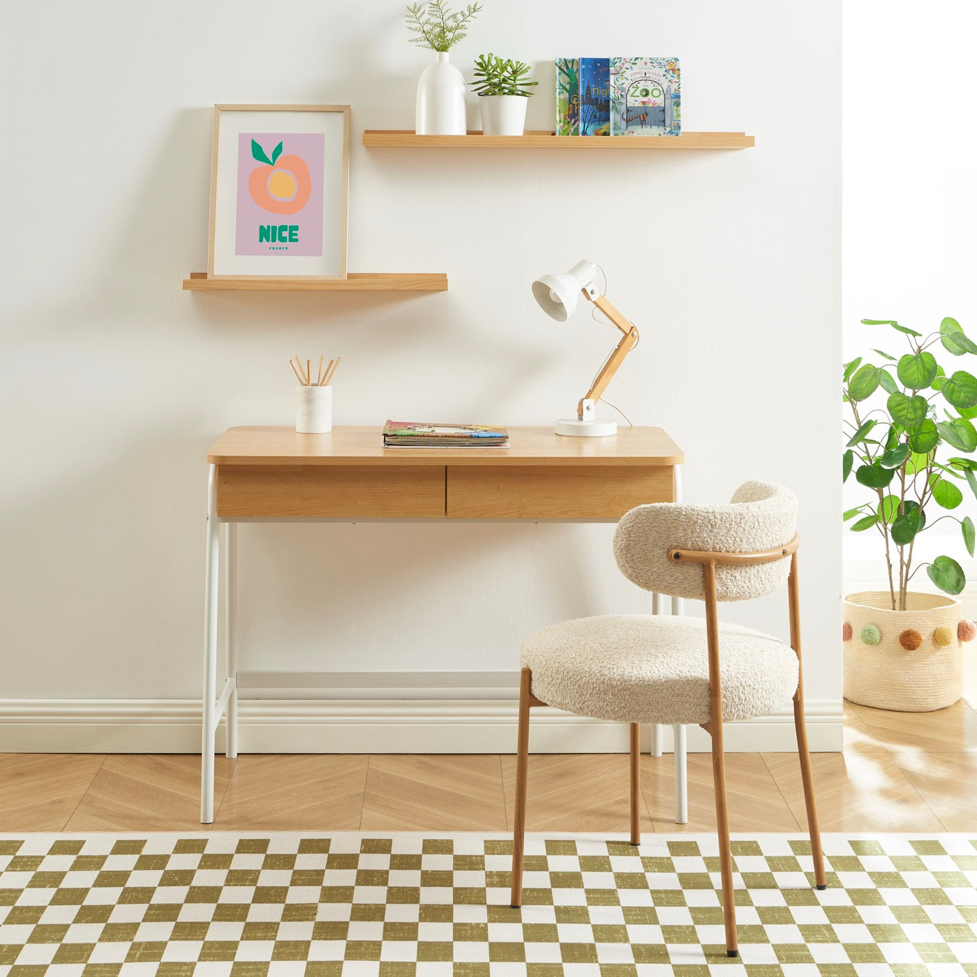 Esra - Bureau - Effet Chêne Et Blanc