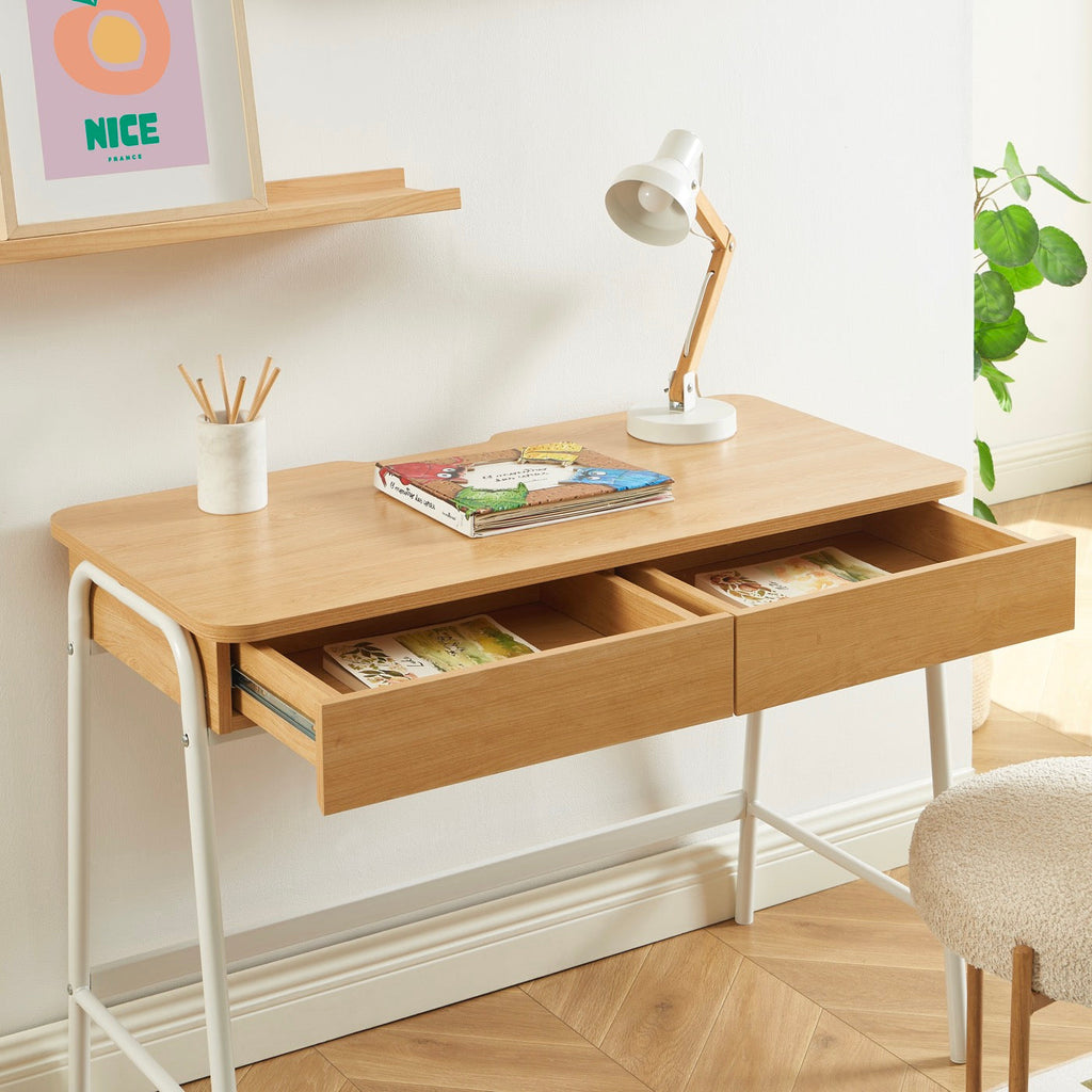 Esra - Bureau - Effet Chêne Et Blanc