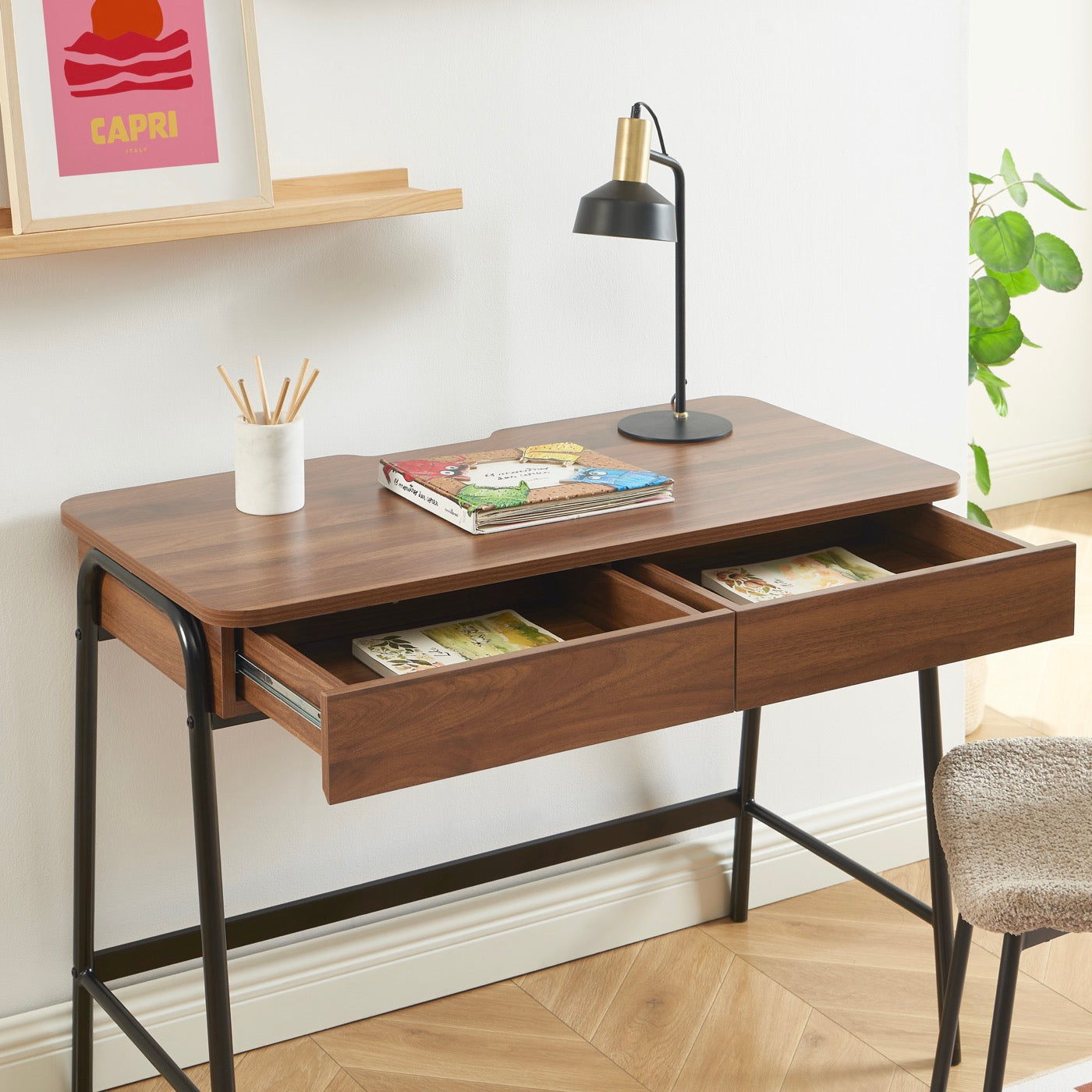 Esra - Bureau - Effet Noyer Et Noir