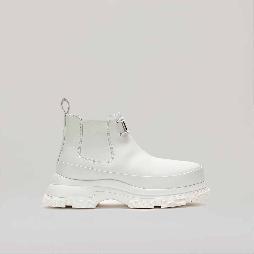 Bottines Gao Eva Logo Metal Plate Ankle - White