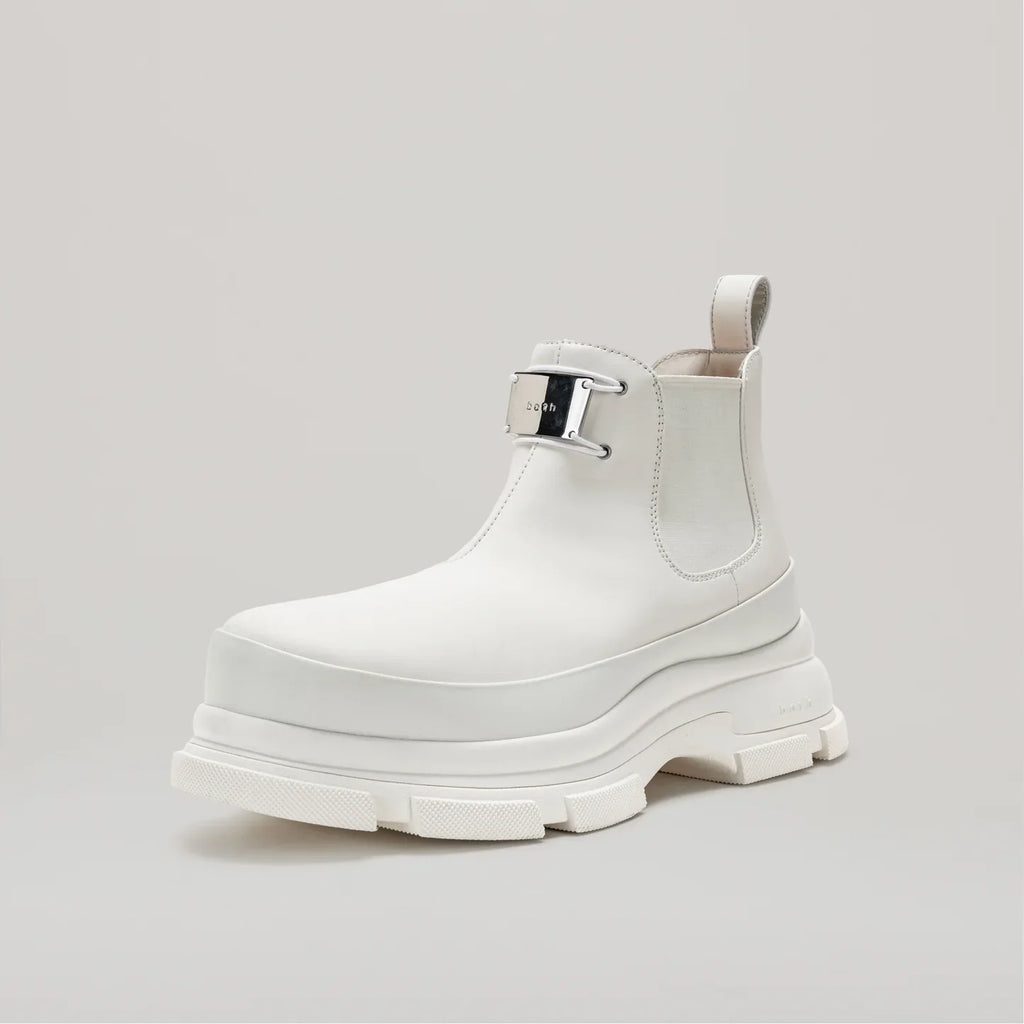 Bottines Gao Eva Logo Metal Plate Ankle - White
