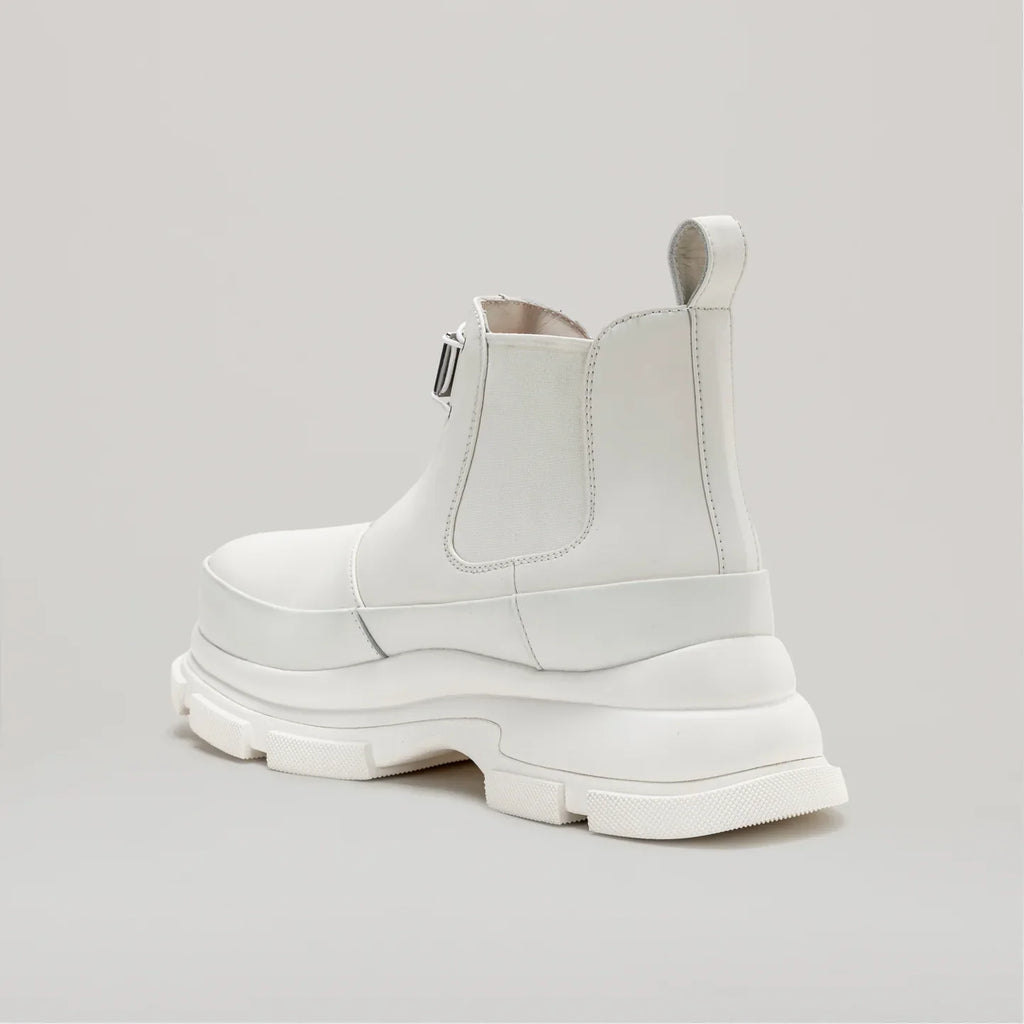 Bottines Gao Eva Logo Metal Plate Ankle - White