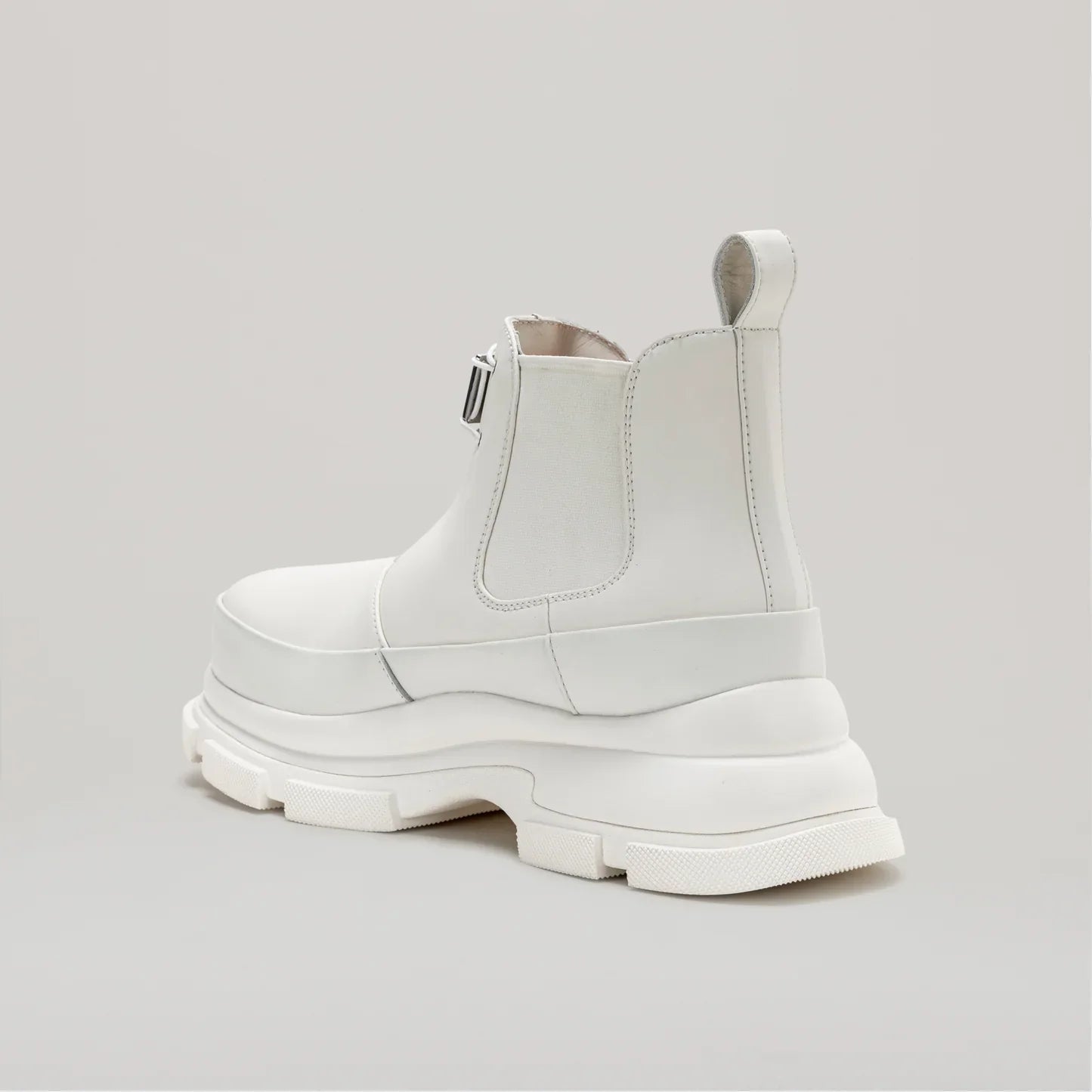 Bottines Gao Eva Logo Metal Plate Ankle - White