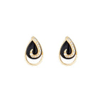 Boucles D'Oreilles "Galapagos" D0,08/24 & Agathe Noire - Or Jaune 375/1000
