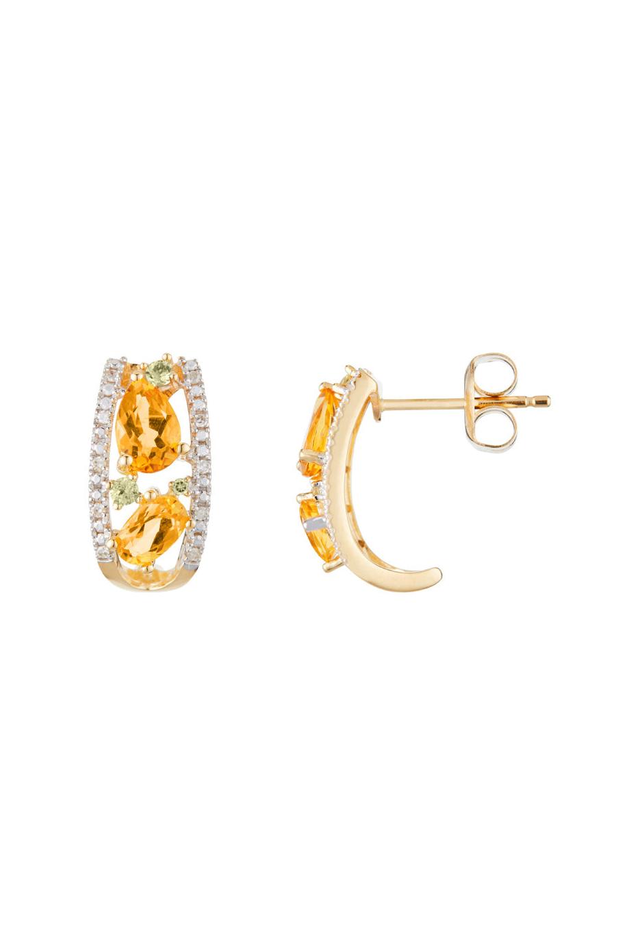 Boucles D'Oreilles "Olivines" D0,06/20 & Péridot 0,16/6 & Citrine 1,28/4