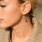 Boucles D'Oreilles "Olivia" D0,07/2 & Améthyste 3,96/2 - Or Jaune 375/1000