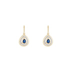 Boucles D'Oreilles "Océane" D0,17/48 & Saphir 0,44/2 - Or Jaune 375/1000