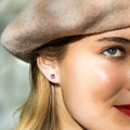Boucles D'Oreilles "Tonga" D0,02/2 & Améthyste 1,1/2 - Or Jaune 375/1000