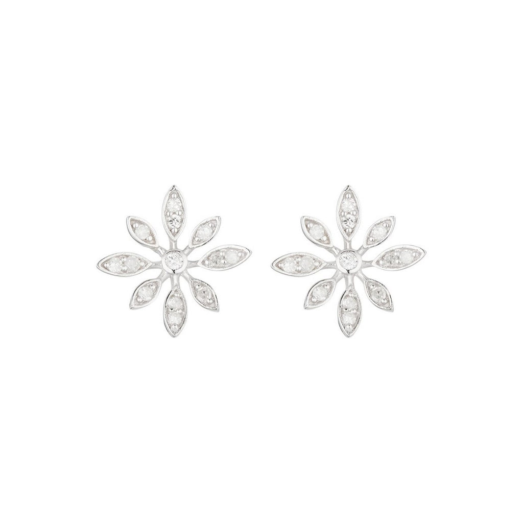 Boucles D'Oreilles "Brisbane" D 0,15/26 - Or Blanc 375/1000