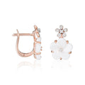 Boucle D'Oreilles "Floraisons" Ceram Rose Dia 0,075/14 - Or Rose 375/1000