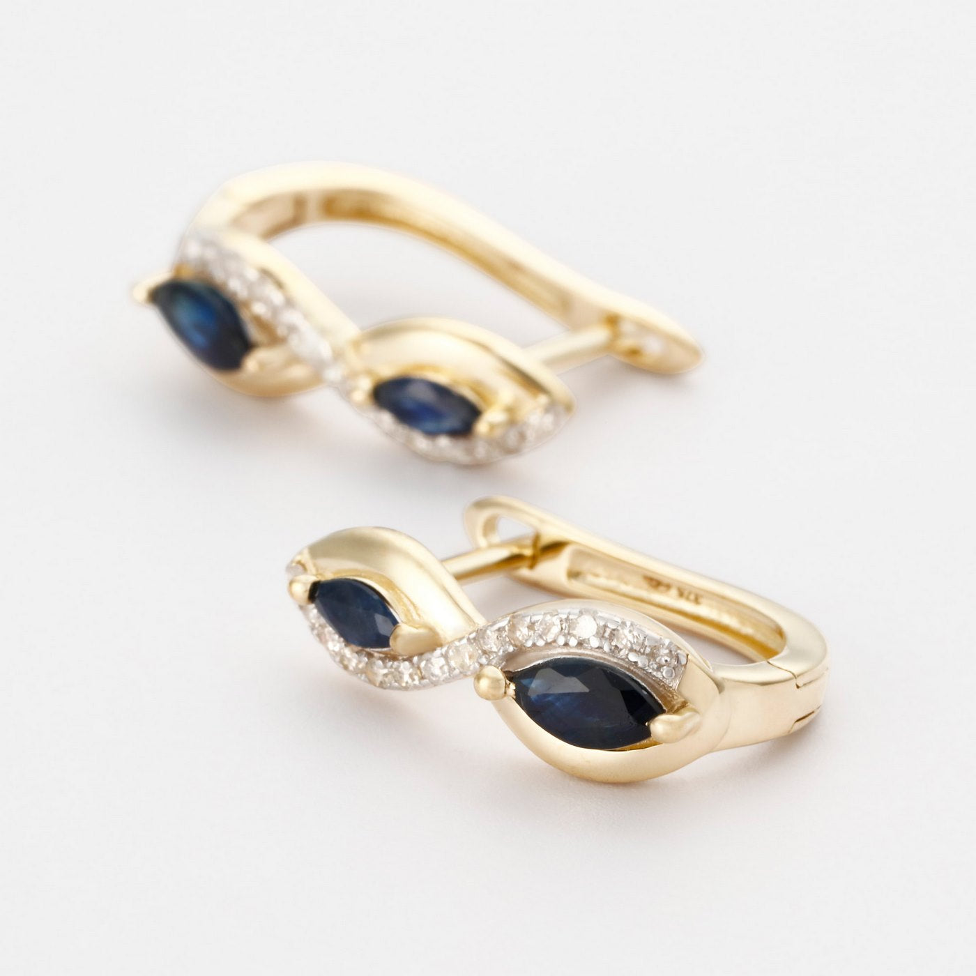 Boucles D'Oreilles "Solstice" D0,154/28; Sa0,808/4 - Or Jaune 375/1000
