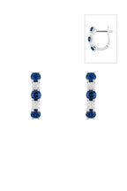 Boucles D'Oreilles "Port Royal" Diamants 0,05/16 & Saphirs 1,08/6