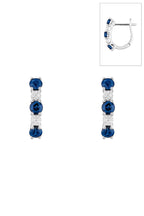 Boucles D'Oreilles "Port Royal" Diamants 0,05/16 & Saphirs 1,08/6