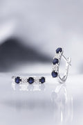 Boucles D'Oreilles "Port Royal" Diamants 0,05/16 & Saphirs 1,08/6