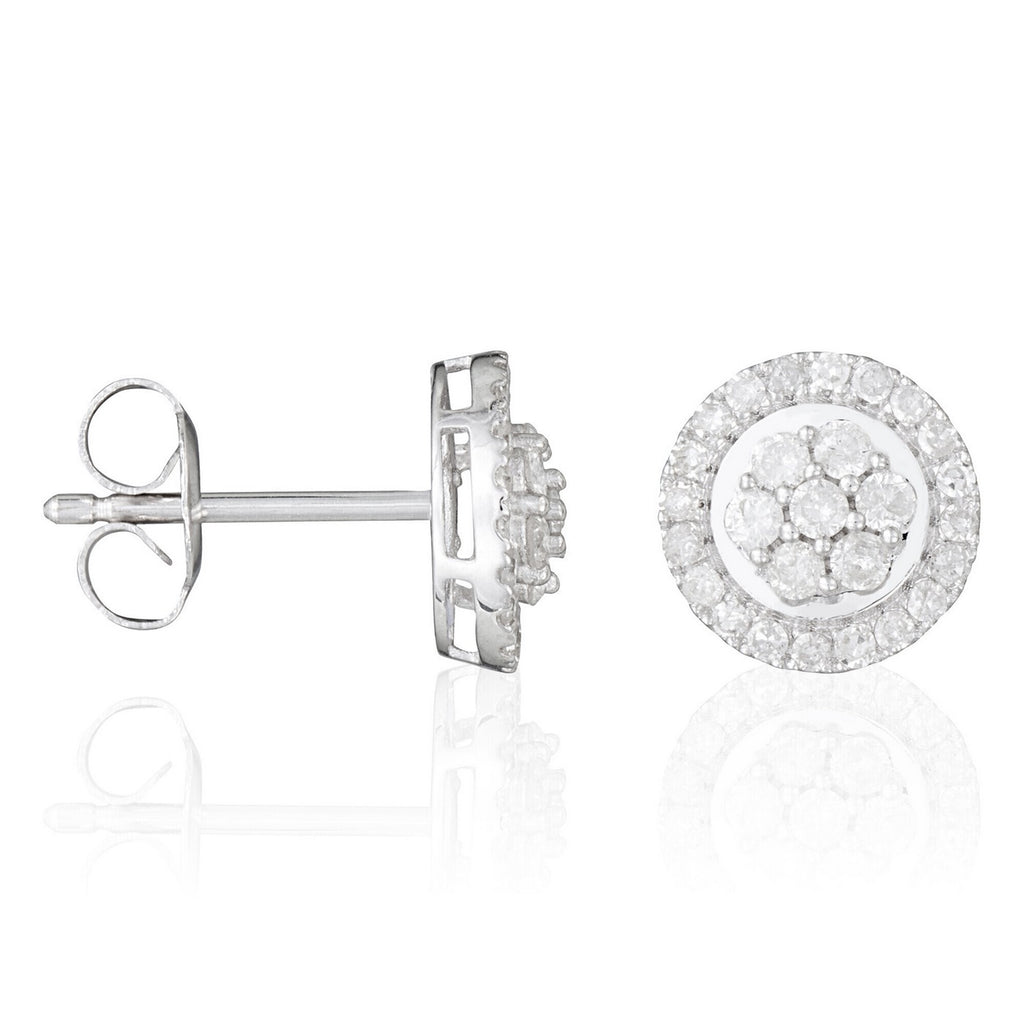 Boucles D'Oreilles "Canberra" D 0,44/54 - Or Blanc 375/1000