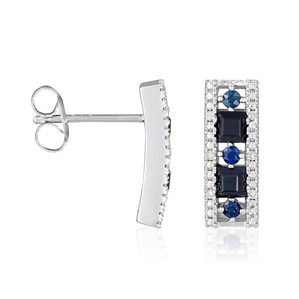 Boucles D'Oreilles "Surat" D 0,04/12 Sa 1,14/10 - Or Blanc 375/1000