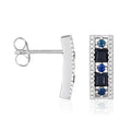 Boucles D'Oreilles "Surat" D 0,04/12 Sa 1,14/10 - Or Blanc 375/1000
