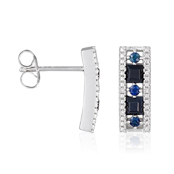 Boucles D'Oreilles "Surat" D 0,04/12 Sa 1,14/10 - Or Blanc 375/1000