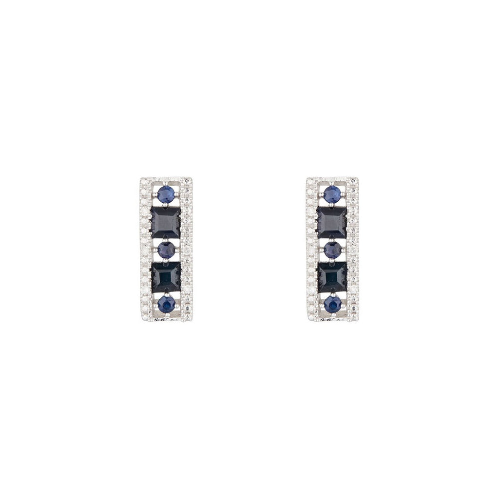 Boucles D'Oreilles "Surat" D 0,04/12 Sa 1,14/10 - Or Blanc 375/1000