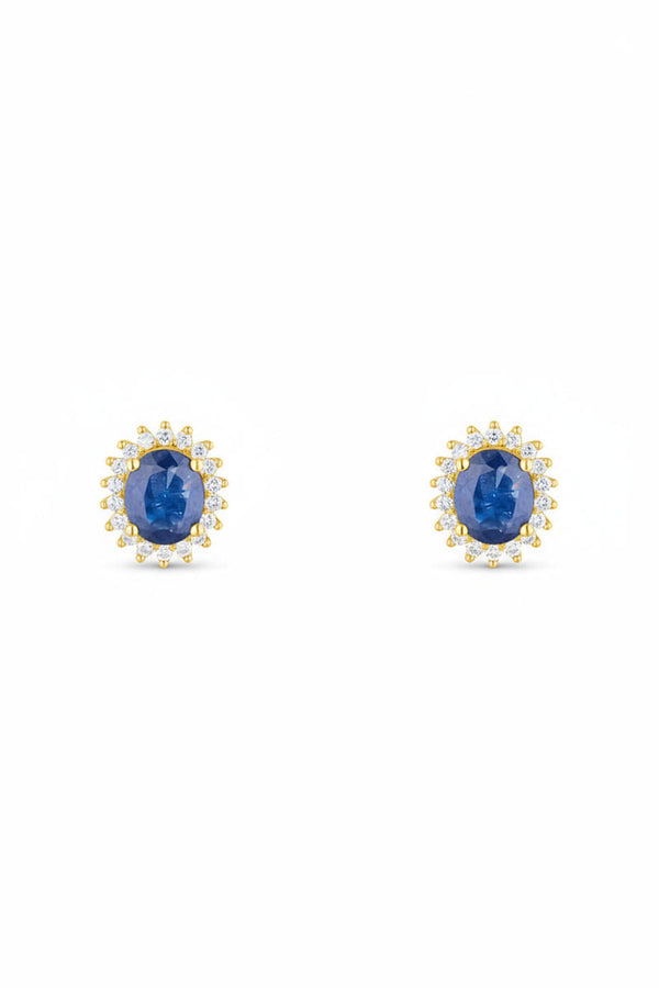 Boucles D'Oreille "Abra" Diamants 0,13/36 Et Saphirs 1,1/2