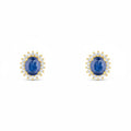 Boucles D'Oreille "Abra" Diamants 0,13/36 Et Saphirs 1,1/2