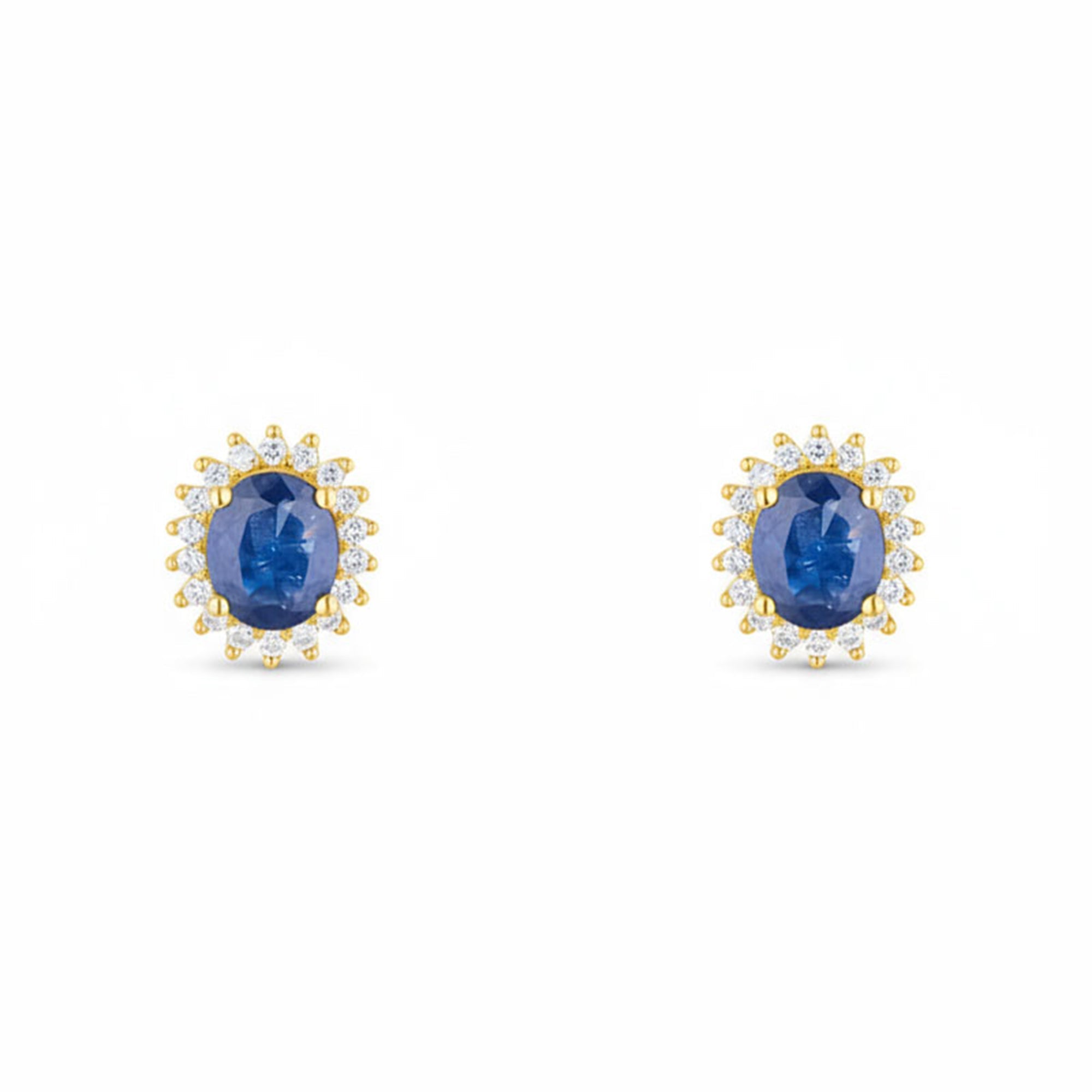 Boucles D'Oreille "Abra" Diamants 0,13/36 Et Saphirs 1,1/2