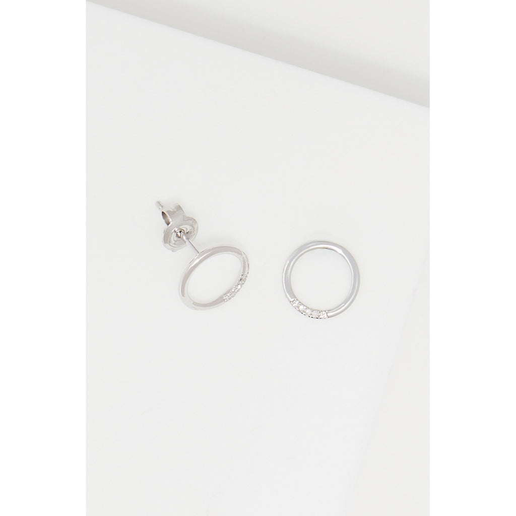 Boucles D'Oreilles "Cercle" D0,04/10 - Or Blanc 375/1000