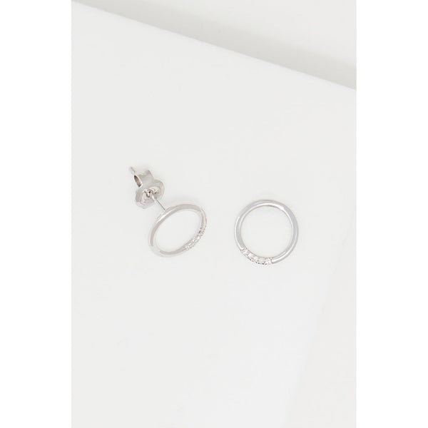 Boucles D'Oreilles "Cercle" D0,04/10 - Or Blanc 375/1000