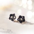 Boucles d'oreilles "Fleur noir" Ceram Dia 0,04/2