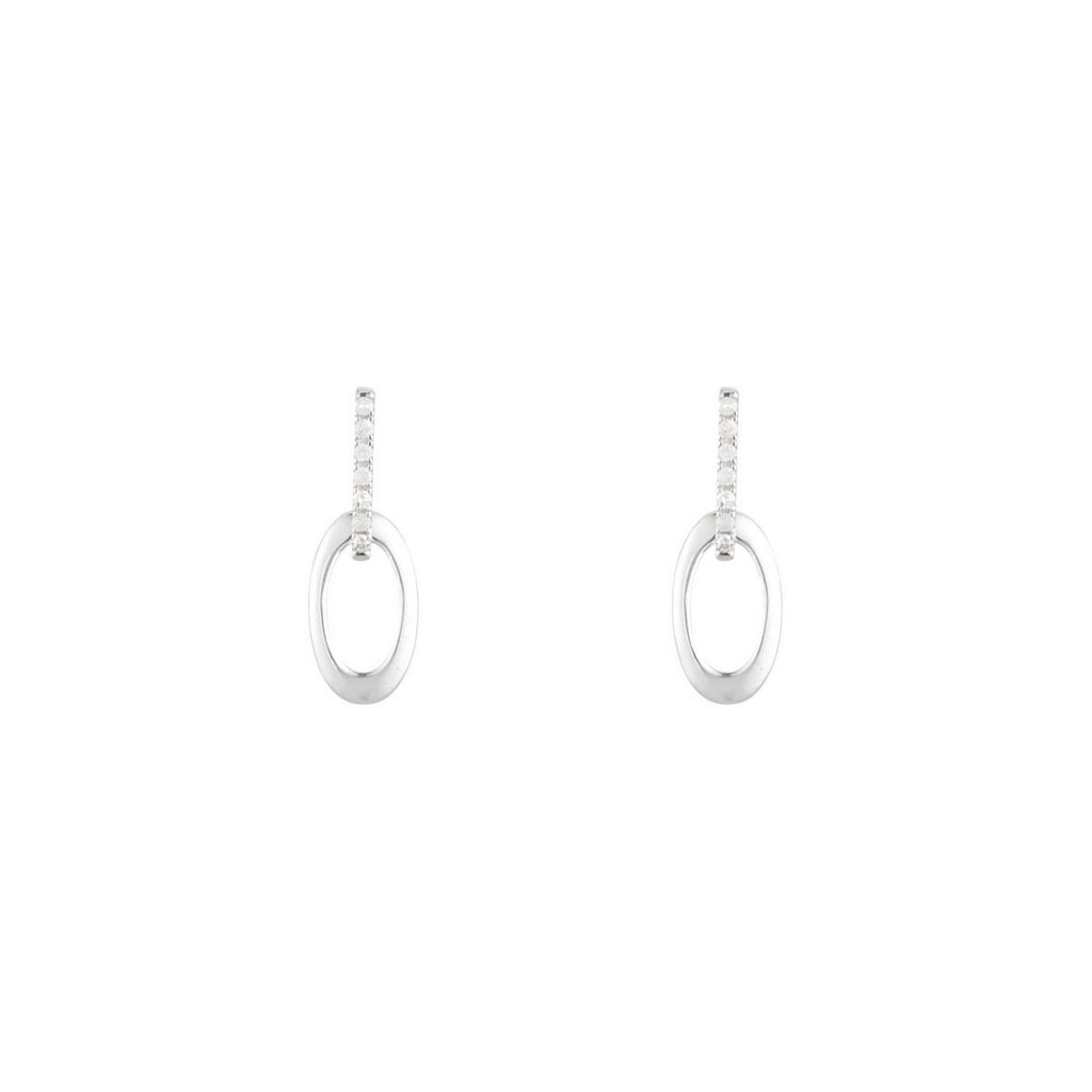 Boucles D'Oreilles "Bari" D 0,063/14 - Or Blanc 375/1000