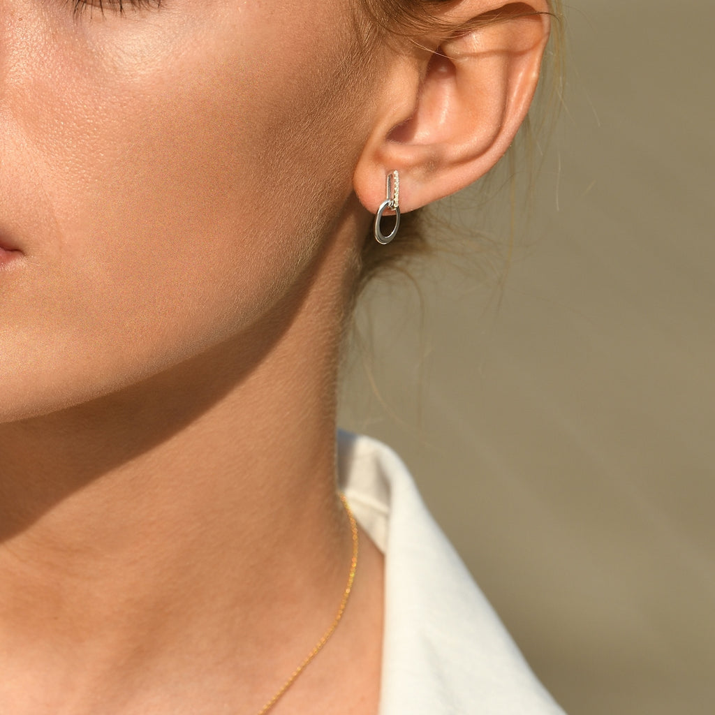 Boucles D'Oreilles "Bari" D 0,063/14 - Or Blanc 375/1000