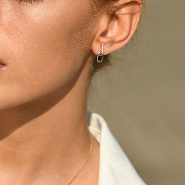 Boucles D'Oreilles "Bari" D 0,063/14 - Or Blanc 375/1000