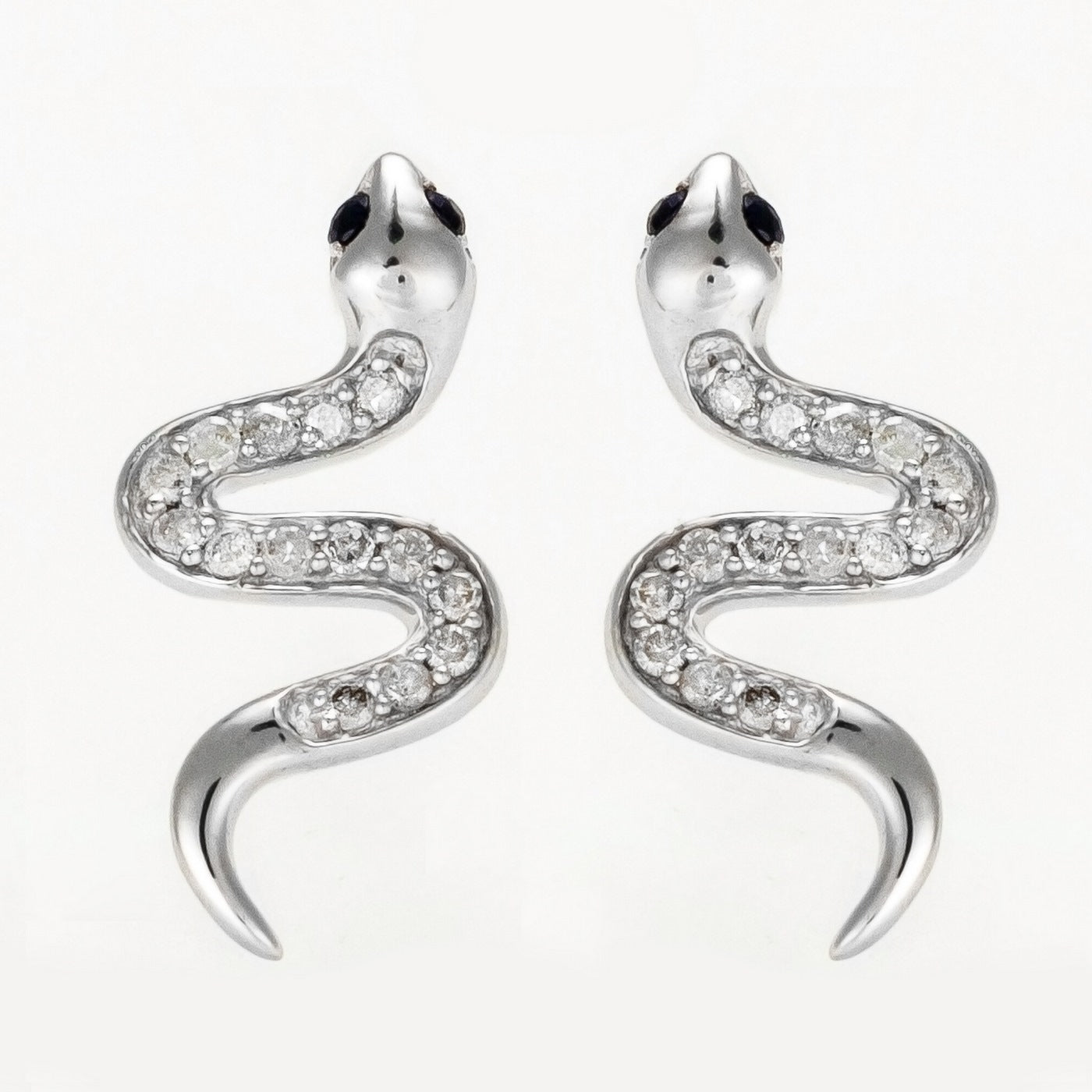 Boucles D'Oreilles "Saly" D 0,14/78 Saphir 0,044/4 - Or Blanc 375/1000