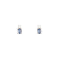 Boucles D'Oreilles "Croisières" D0,08/2 ; Saphir 0,5/2 - Or Blanc 375/1000