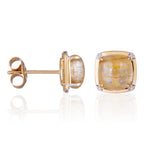 Boucles D'Oreilles "Belo" D0,03/8 Et Rutile 3,8/2 - Or Jaune 375/1000