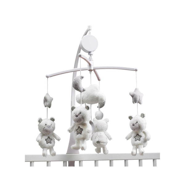 Mobile Musical Bébé Ours En Polyester Blanc