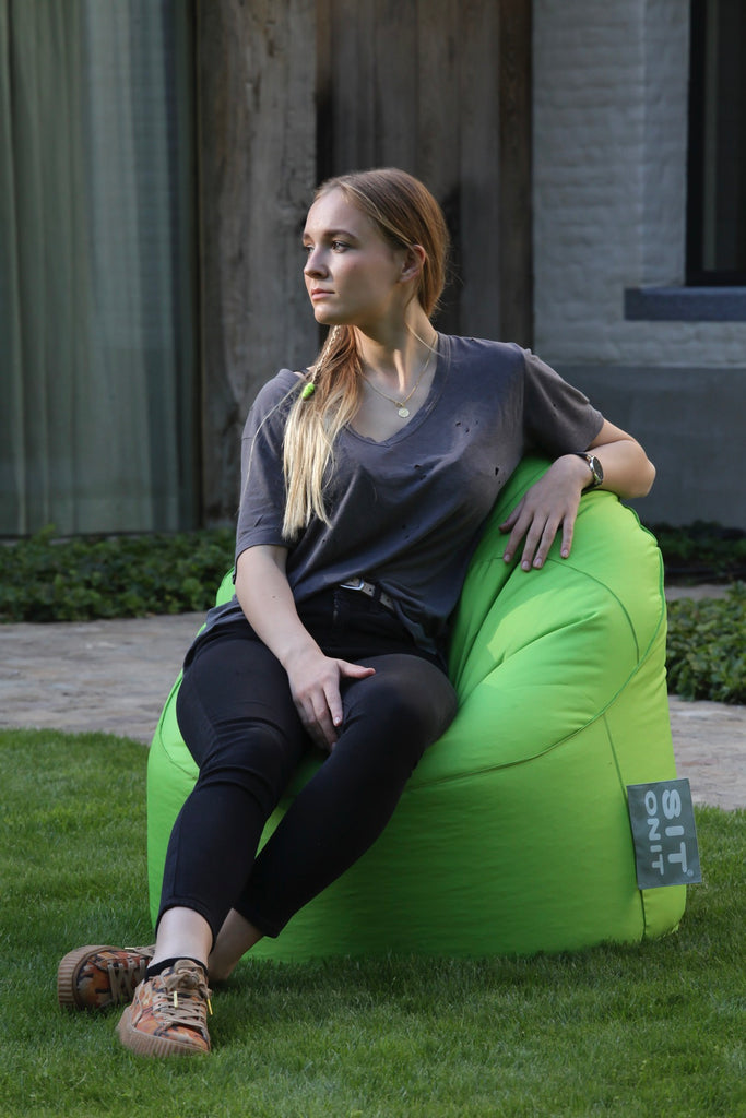 Pouf Extra Comfort - 75x75x27cm - Vert Citron