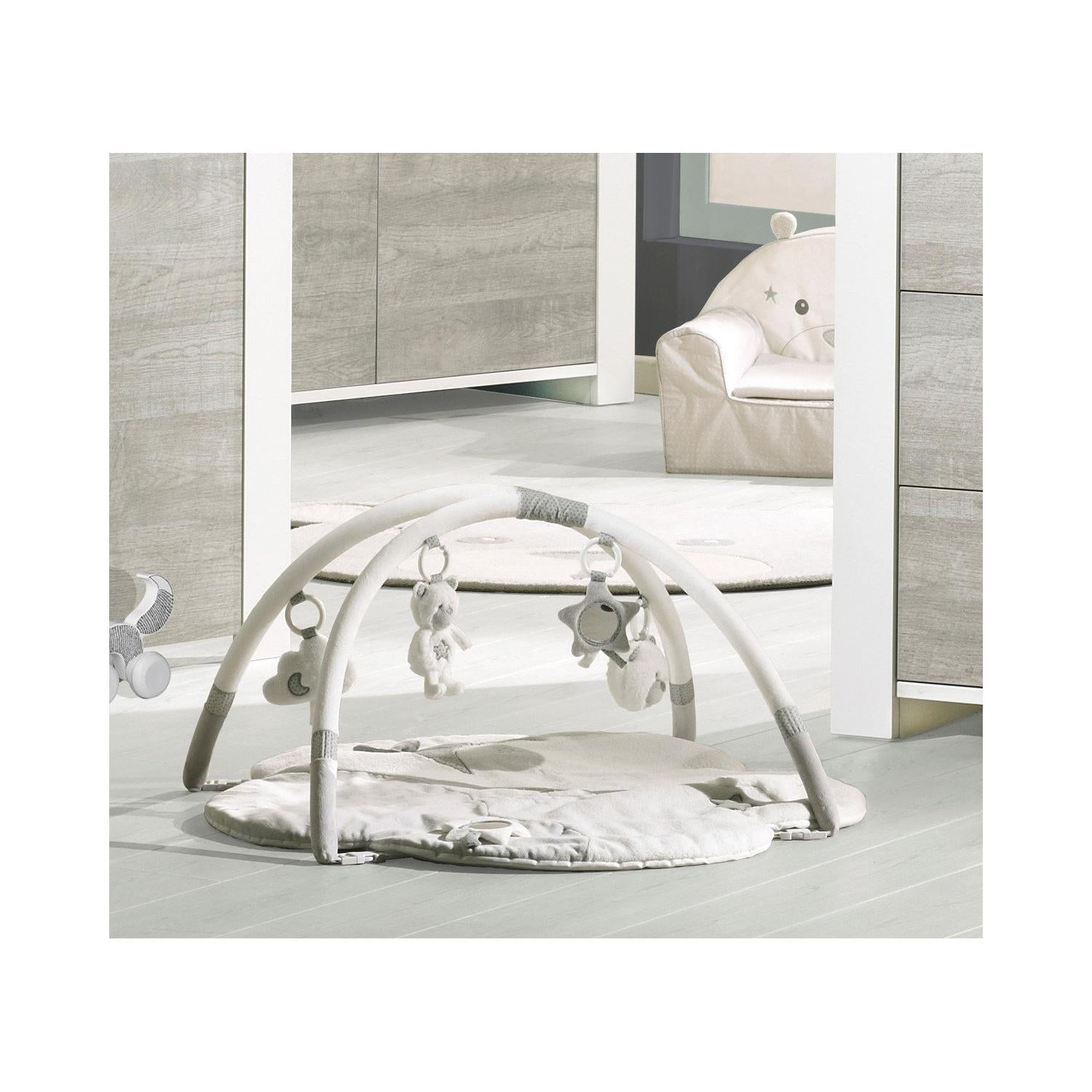 Tapis D'Éveil Nuage Avec Arches En Polyester Blanc