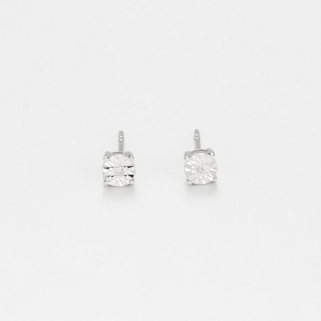 Boucles D'Oreilles "Puce Grande Illusion" Diamant 0,01/2 - Or Blanc