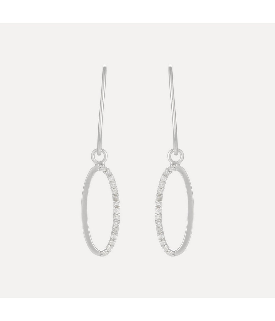 Boucles D'Oreilles "Becilia" - D0,09Ct/30 - Or Blanc