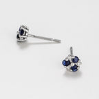 Boucles D'Oreilles "Three Little Sapphires" Diamants 0,03/6 Saphir0,33/6 - Or Blanc