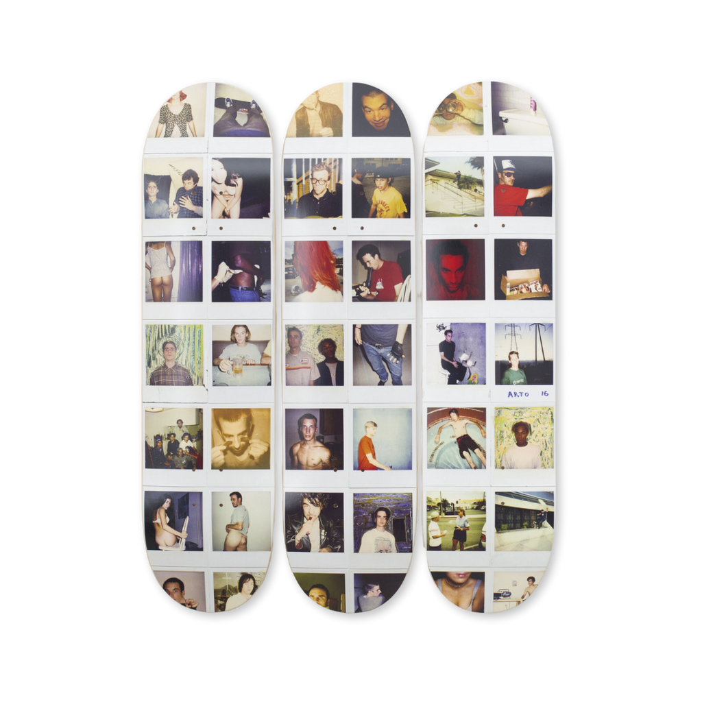 ed Templeton wires crossed polaroids hand signed bottom by the skateroom triptych