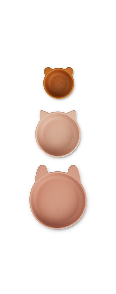 Liewood - Bol Enfant Durable - Lot De 3 Eddie - Rose Multi Mix