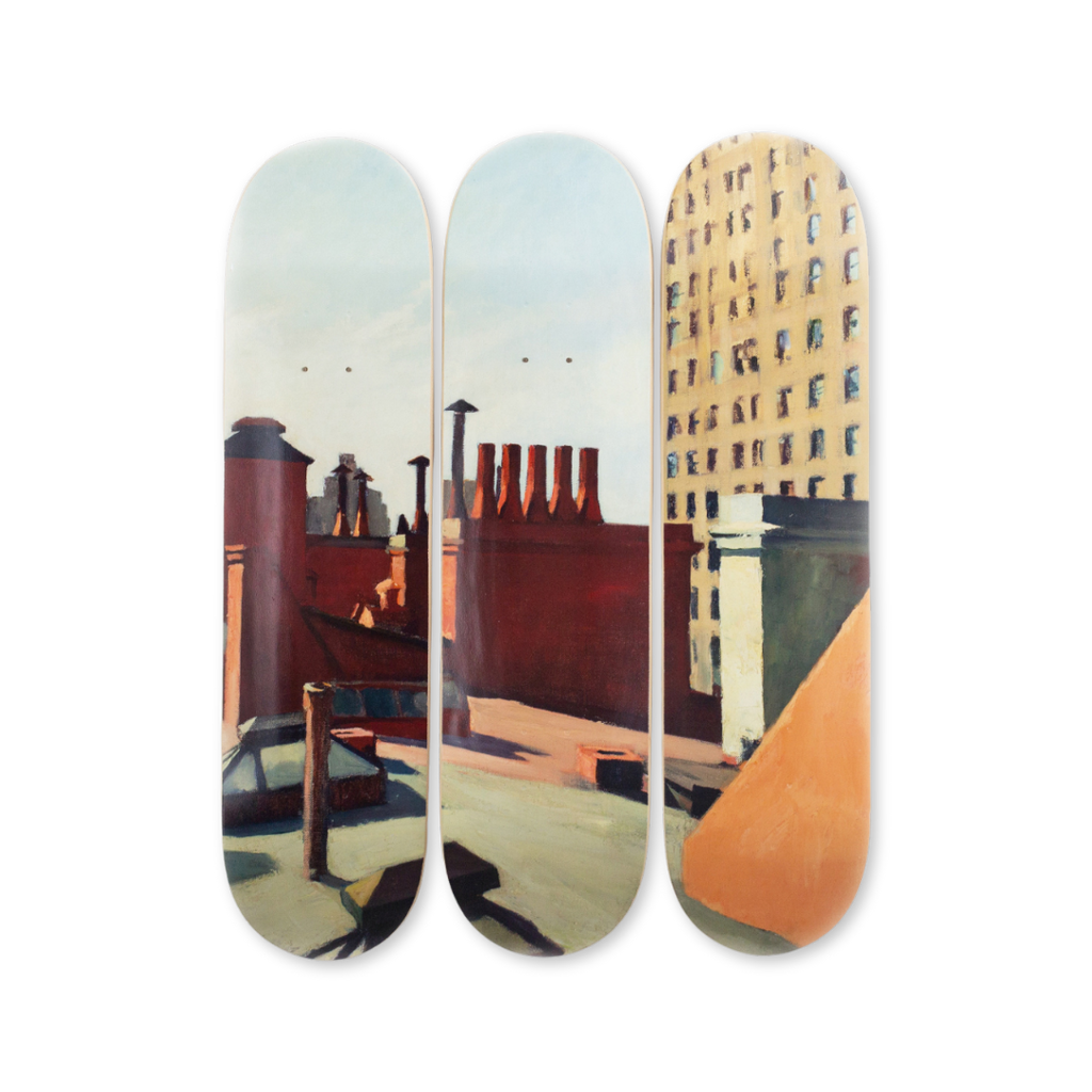Edward hopper city roofs bottom open edition triptych bottom by the skateroom