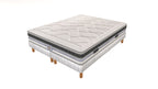Cheverny - Ensemble Matelas + Sommier - Blanc/Gris
