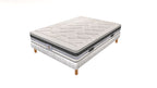 Cheverny - Ensemble Matelas + Sommier - Blanc/Gris