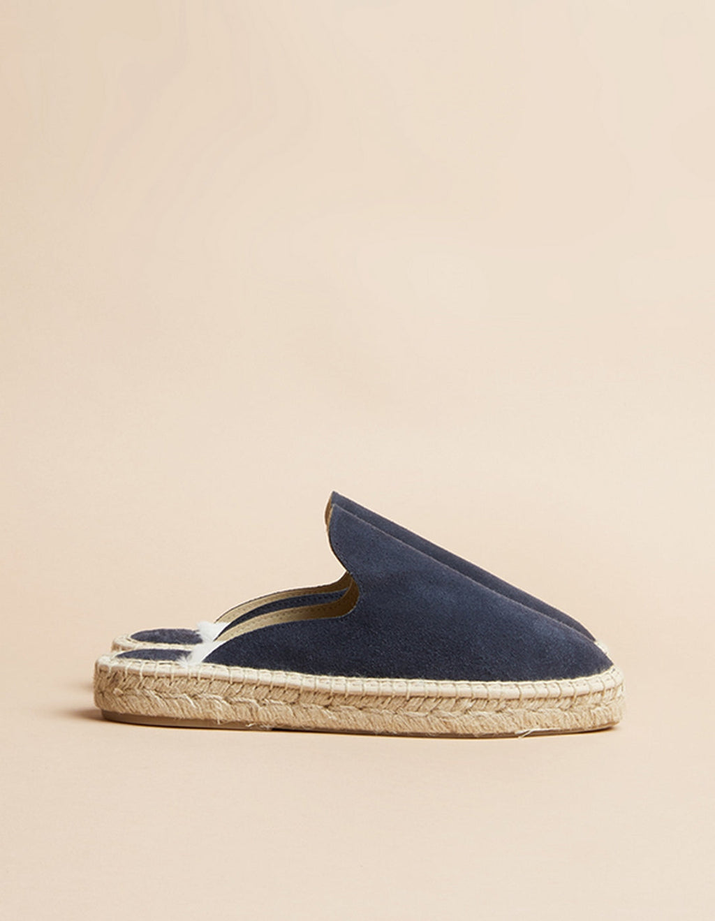 Espassrille Plate Copenhague - Cuir Daim Marine - Femme