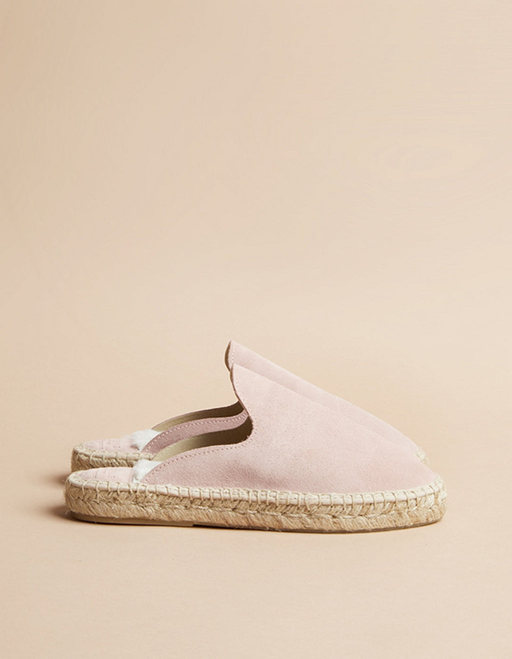 Espadrilles Plate Copenhague - Cuir Daim Rose - Femme
